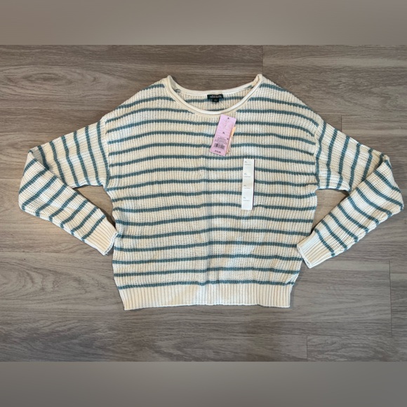 Wild Fable Striped Sweater - Cream and Gray xl - Picture 3 of 9
